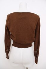 画像2: Emily Temple cute / ハートロゴ刺繍ラメニットカーディガン  ブラウン Y-26-07-03-111-ET-TO-SZ-ZY (2)