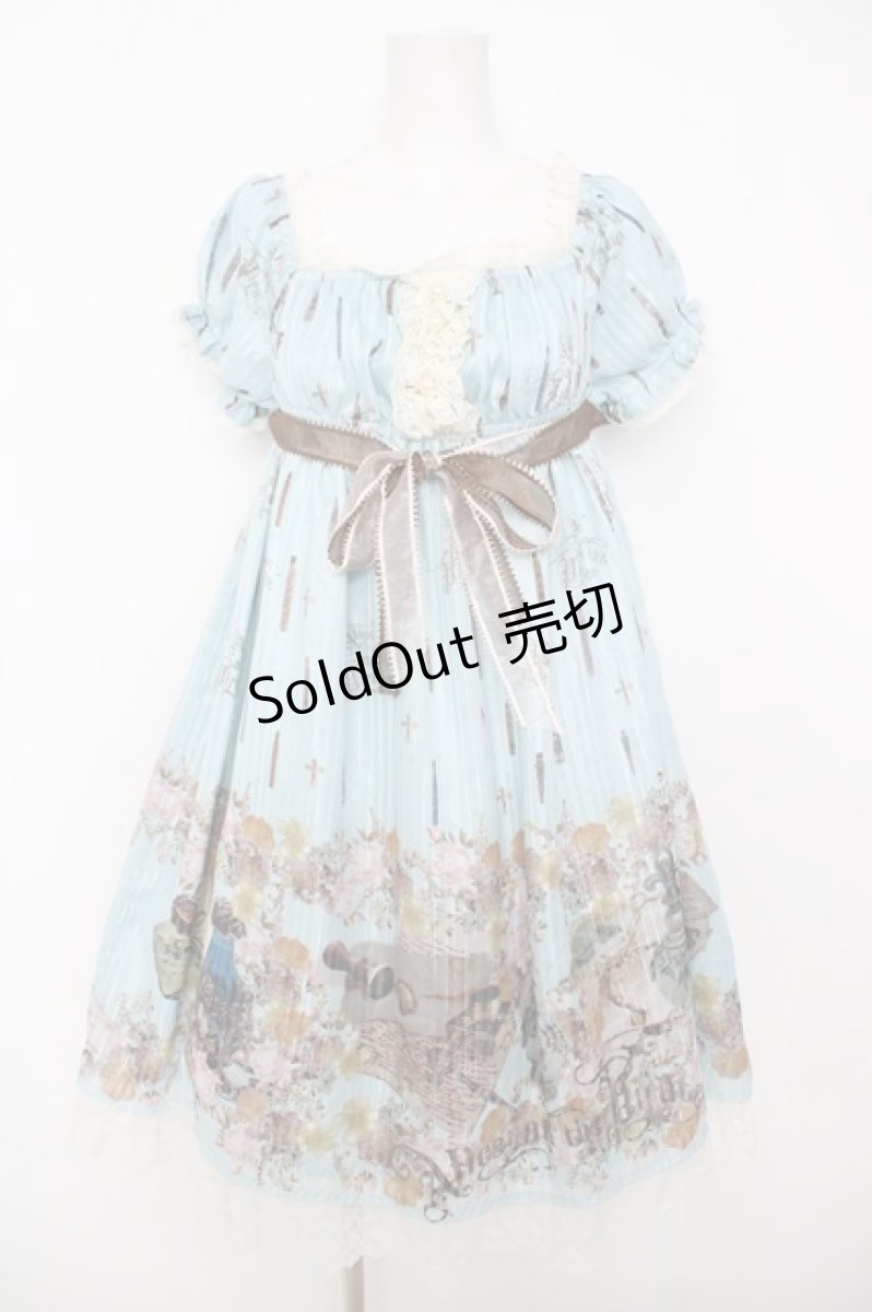 画像1: ALICE and the PIRATES / Victorian tear bottle柄ワンピース  サックス Y-26-07-03-122-PA-OP-SZ-ZY (1)