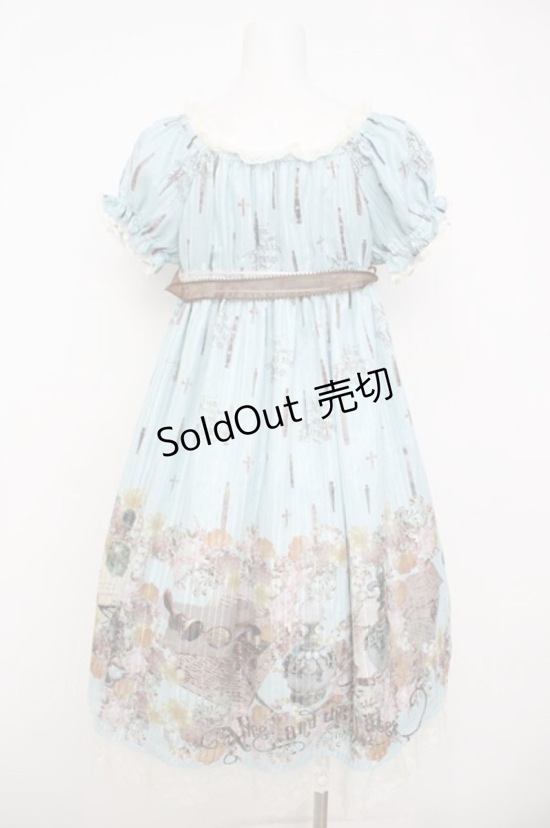 画像2: ALICE and the PIRATES / Victorian tear bottle柄ワンピース  サックス Y-26-07-03-122-PA-OP-SZ-ZY (2)