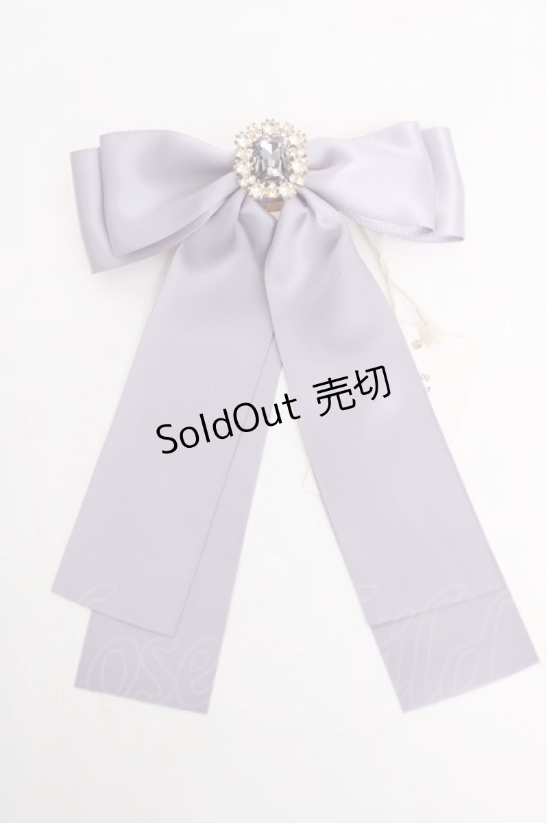 画像1: Maison de FLEUR / ビジューサテンリボンバレッタ  ラベンダー Y-26-07-03-017-LO-AC-SZ-ZY (1)