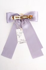 画像2: Maison de FLEUR / ビジューサテンリボンバレッタ  ラベンダー Y-26-07-03-017-LO-AC-SZ-ZY (2)