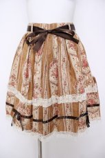 画像1: metamorphose / アンティークブーケ柄スカート【2006】  オールドブラウン Y-26-07-03-148-ME-SK-SZ-ZY (1)