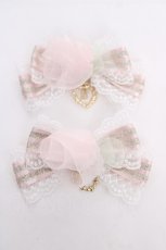画像1: BABY,THE STARS SHINE BRIGHT / Rosy Samantha リボンクリップ  ピンク Y-26-07-03-053-BA-AC-SZ-ZY (1)