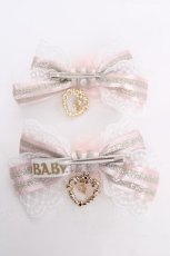 画像2: BABY,THE STARS SHINE BRIGHT / Rosy Samantha リボンクリップ  ピンク Y-26-07-03-053-BA-AC-SZ-ZY (2)