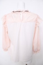 画像2: axes femme POETIQUE / レーシーフリルスタンドブラウス  ピンク Y-26-07-05-038-AX-TO-SZ-ZY (2)