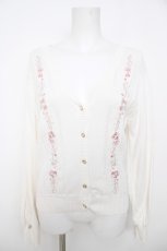 画像1: axes femme / 桜刺繍ニットカーディガン  白 Y-26-07-05-040-AX-TO-SZ-ZY (1)