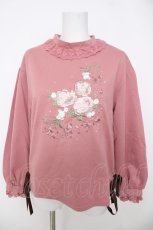 画像1: axes femme / サイドレースアップ花刺繍プルオーバー M ピンク Y-26-07-05-045-AX-TO-SZ-ZY (1)