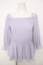 画像1: axes femme / シアーシャーリングブラウス F ラベンダー Y-26-07-05-047-AX-BL-SZ-ZY (1)