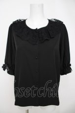 画像1: m petit by misako / NINA’Sデシンレースエリブラウス S 黒 Y-26-07-05-053-LO-BL-SZ-ZY (1)