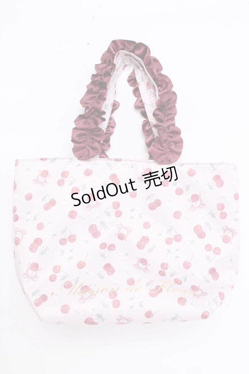 画像1: Maison de FLEUR / サクランボフリルハンドルトートバッグ  ピンク Y-26-07-05-007-LO-BG-SZ-ZY (1)