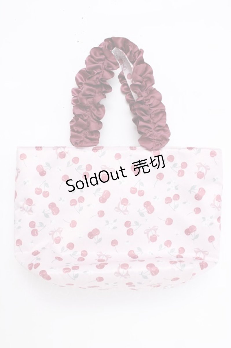 画像2: Maison de FLEUR / サクランボフリルハンドルトートバッグ  ピンク Y-26-07-05-007-LO-BG-SZ-ZY (2)