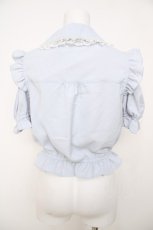 画像2: Secret Honey / 肩開きラッフル裾フリルブラウス 2 サックス Y-26-07-05-072-CA-BL-SZ-ZY (2)