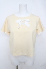 画像1: evelyn / リボンモチーフTシャツ F イエロー Y-26-07-05-074-LO-TS-SZ-ZY (1)