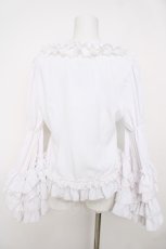 画像2: Vallee lys / Fairy Tale Ruffle Chiffon Bolero  白 Y-26-07-05-076-GO-SH-SZ-ZY (2)