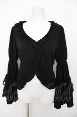 画像1: Vallee lys / Fairy Tale Ruffle Chiffon Bolero  黒 Y-26-07-05-077-GO-SH-SZ-ZY (1)