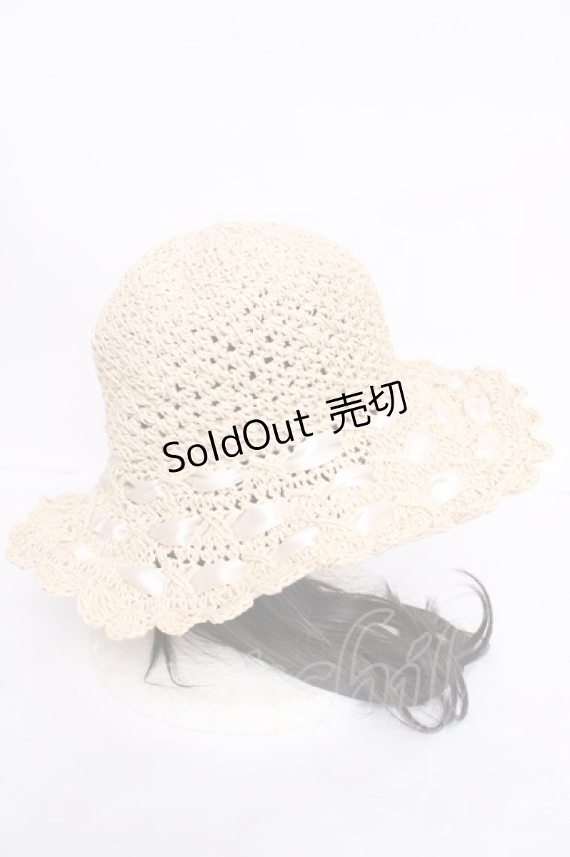 画像4: axes femme POETIQUE / はしごリボンサマーハット  生成り Y-26-07-05-009-AX-AC-SZ-ZY (4)