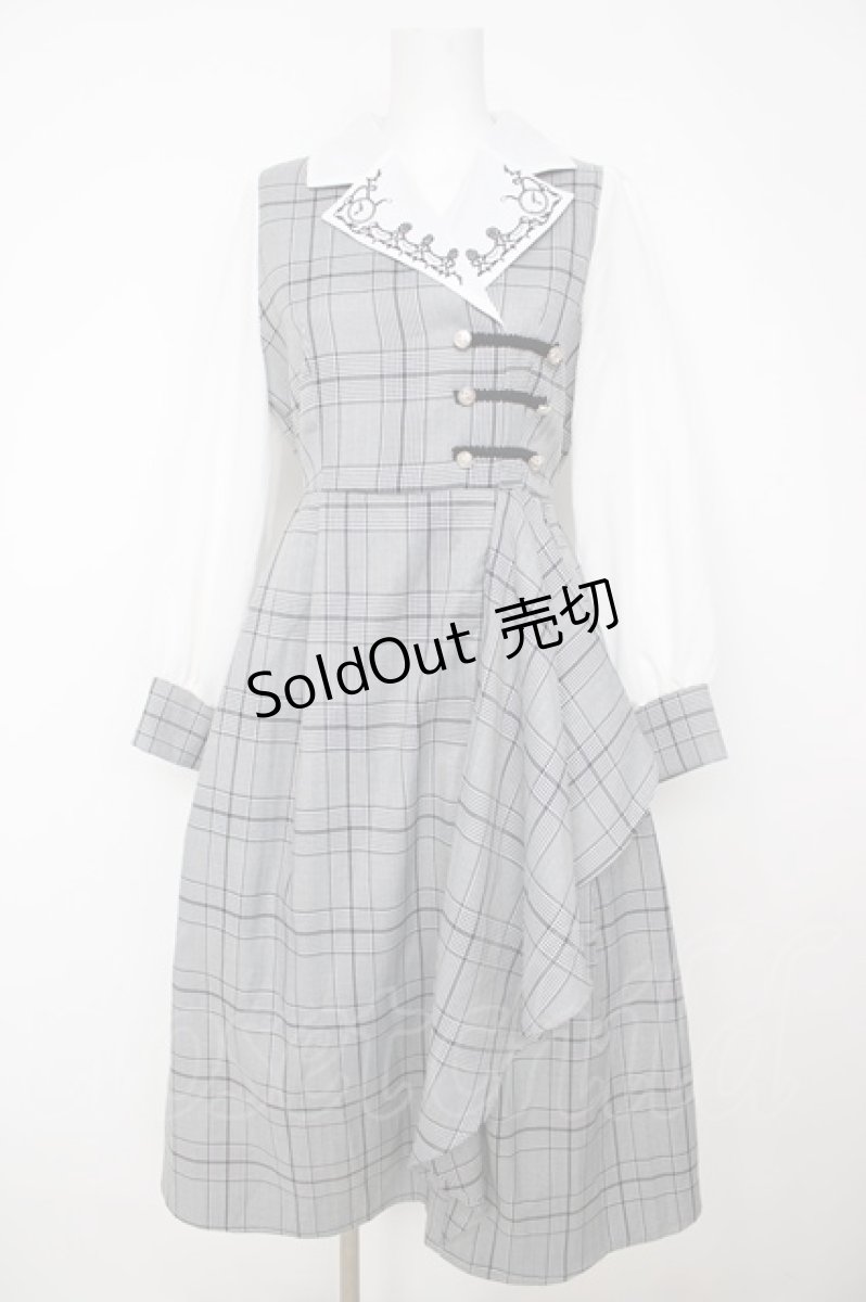 画像1: axes femme / 薔薇×時計刺繍ドッキングワンピース F 黒 Y-26-07-05-114-AX-OP-SZ-ZY (1)