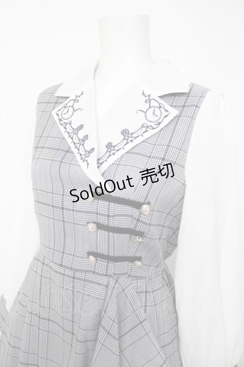 画像3: axes femme / 薔薇×時計刺繍ドッキングワンピース F 黒 Y-26-07-05-114-AX-OP-SZ-ZY (3)