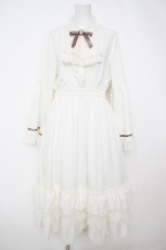 画像1: axes femme / ジャボブローチ付ロングワンピース L 生成り Y-26-07-05-121-AX-OP-SZ-ZY (1)