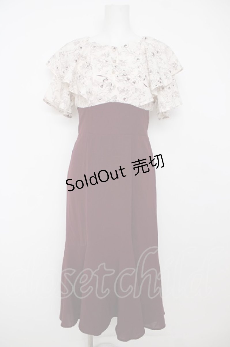 画像1: axes femme / ハイウエストドッキングワンピース F ワイン Y-26-07-05-126-AX-OP-SZ-ZY (1)