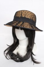 画像1: axes femme / ドットチュールカンカン帽 57.5cm 黒 Y-26-07-05-012-AX-AC-SZ-ZY (1)