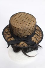 画像3: axes femme / ドットチュールカンカン帽 57.5cm 黒 Y-26-07-05-012-AX-AC-SZ-ZY (3)