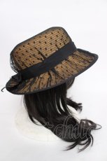 画像4: axes femme / ドットチュールカンカン帽 57.5cm 黒 Y-26-07-05-012-AX-AC-SZ-ZY (4)