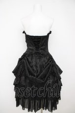 画像2: ATELIER PIERROT / Bustle Corset Dress[Rose Jacquard]  黒 Y-26-07-05-146-EL-OP-SZ-ZY (2)