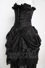 画像3: ATELIER PIERROT / Bustle Corset Dress[Rose Jacquard]  黒 Y-26-07-05-146-EL-OP-SZ-ZY (3)