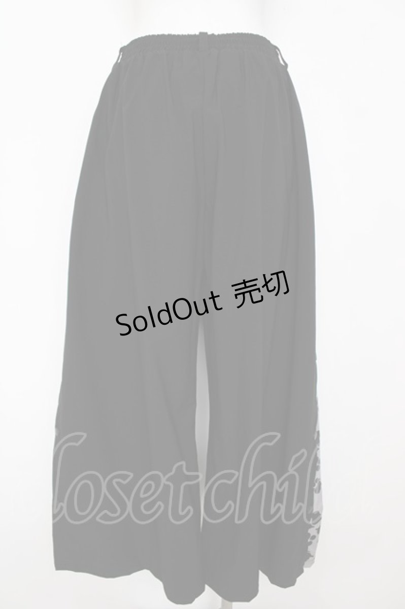 画像2: NieR Clothing / サイド柄切替ワイドパンツ F 黒 Y-26-07-05-147-PU-PA-SZ-ZY (2)