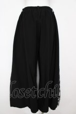 画像2: NieR Clothing / サイド柄切替ワイドパンツ F 黒 Y-26-07-05-147-PU-PA-SZ-ZY (2)