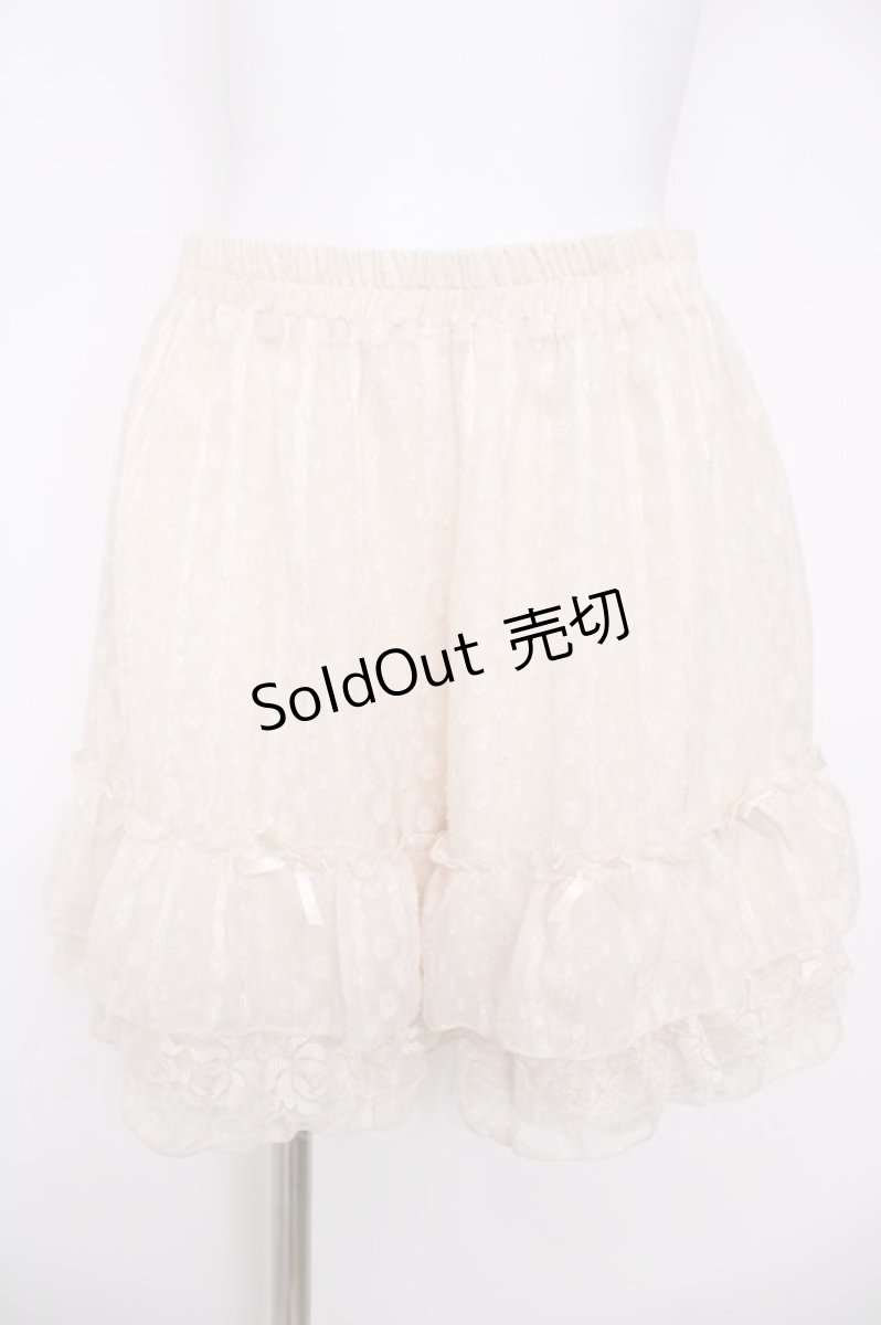 画像1: axes femme POETIQUE / レース柄シフォンペチパンツ M 黒 Y-26-07-05-155-AX-PA-SZ-ZY (1)