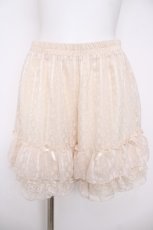 画像1: axes femme POETIQUE / レース柄シフォンペチパンツ M 黒 Y-26-07-05-155-AX-PA-SZ-ZY (1)