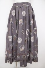 画像1: axes femme / アンティークフルーツ柄スカート  グレージュ Y-26-07-05-158-AX-SK-SZ-ZY (1)