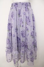 画像1: axes femme / 紫陽花柄シアーストライプスカート  ラベンダー Y-26-07-05-160-AX-SK-SZ-ZY (1)