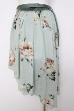 画像2: axes femme / 花柄シアーチェックフレアスカート F ミント Y-26-07-05-162-AX-SK-SZ-ZY (2)