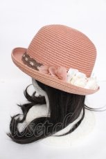 画像2: axes femme / ボーラーストローハット 57.5cm ピンク Y-26-07-05-014-AX-AC-SZ-ZY (2)