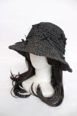 画像1: axes femme / リボンペーパーハット F 黒 Y-26-07-05-015-AX-AC-SZ-ZY (1)