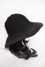 画像4: axes femme / お花コサージュ付レースハット 57.5cm 黒 Y-26-07-05-016-AX-AC-SZ-ZY (4)