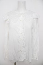 画像1: axes femme POETIQUE / フラワー刺繍襟ブラウス M 白 Y-26-07-05-025-AX-BL-SZ-ZY (1)