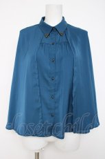 画像1: axes femme POETIQUE / ケープデザインブラウス M Bグリーン Y-26-07-07-039-AX-BL-SZ-ZY (1)