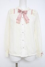 画像1: LIZ LISA / レースブラウス 0 白×ピンク Y-26-07-07-047-LO-BL-SZ-ZY (1)