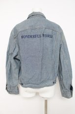 画像2: WONDERFUL WORLD / ロゴ刺繍デニムジャケット  ブルー Y-26-07-07-058-LO-JA-SZ-ZY (2)