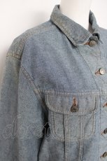 画像4: WONDERFUL WORLD / ロゴ刺繍デニムジャケット  ブルー Y-26-07-07-058-LO-JA-SZ-ZY (4)