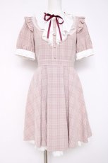 画像1: Secret Honey / スタンドカラーラッフルワンピース 2 ピンク Y-26-07-07-083-CA-OP-SZ-ZY (1)