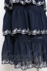 画像3: axes femme NOSTALGIE / 刺繍ティアードスカート M 紺 Y-26-07-07-123-AX-SK-SZ-ZY (3)