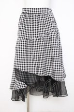 画像1: axes femme POETIQUE / ギンガムチェックイレヘムSK M 黒 Y-26-07-07-124-AX-SK-SZ-ZY (1)