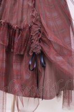 画像3: axes femme / ドロストチェックチュールスカート F 茶 Y-26-07-07-129-AX-SK-SZ-ZY (3)