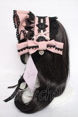 画像2: DearMyLove / Emilyハートチャームヘッドドレス  ブラック×ピンク Y-26-07-07-018-LO-AC-SZ-ZY (2)