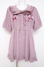 画像1: axes femme POETIQUE / トッピングリボンロングブラウス M ピンク Y-26-07-07-029-AX-BL-SZ-ZY (1)